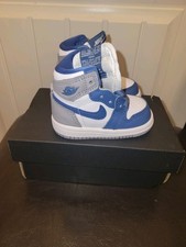 Jordan 1 Retro High OG 'True Blue' TD FD1413-410 White Cement 3C
