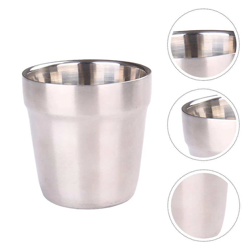 2pcs Edelstahl Wein Becher Wasser Becher Weinglas Camping BBQ Picknick Tasse - Bild 4 von 4