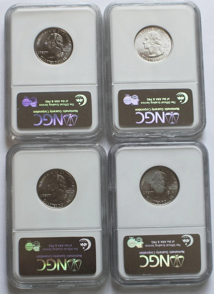 4 SMS State Quarters, 2006-P SD + 2006-D ND/NV + 2005-D KS 25C - NGC MS 66 - Image 2 of 4