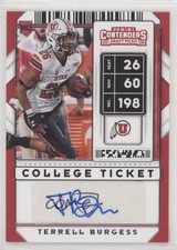 2020 Panini Contenders Draft Picks College Ticket Terrell Burgess #320 Auto ng3