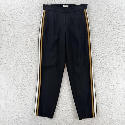 black dress pants with gold stripe Babaton Aritzia Womens 0 Side Slim Ankle Pull On Crepe Formal pants