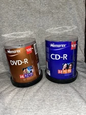 Memorex Lot Of 2 DVD-R and CD-R 100 Pack 4.7 GB 16X Speed Recordable Blanks READ