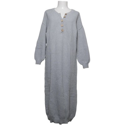 Free People, Maxikleid, Größe: M, Grau, Baumwolle, Sonstiges, Musterstrick #7Cv