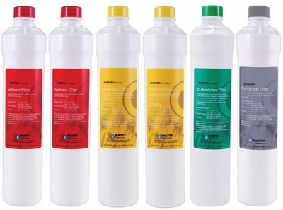 Filter Water 6 Pack Replacement Kit VOC Sediment Carbon Watts Premier RO Annual