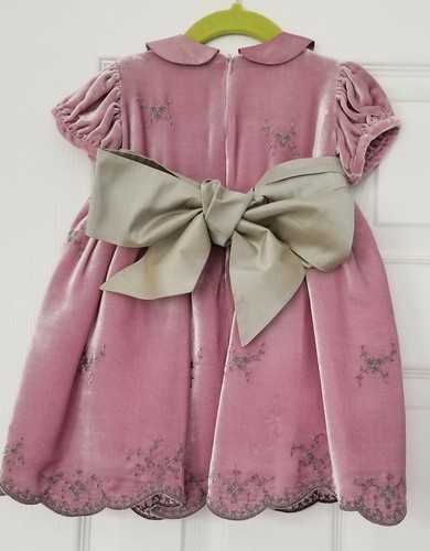 Joan Calabrese Girls Dress Sz 12MonthsA rare find! Velvet Lavender with Gray. - Picture 8 of 12