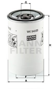 MANN-FILTER Filtro carburante WK 940/33 x - Foto 1 di 1