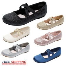 Girls Flat Shoes Kids Toddler Shoes Ballerina Princess Dress Wedding Shoes New