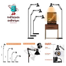 Tall Reptile Heat Lamp Stand, 15.7-74.3in Adjustable with 360  Multi-Angle Arm