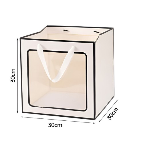 20x Flower Doll Gift Bag Clear Window Packaging Bags Square Box Cake Baking Tote - Picture 24 of 36