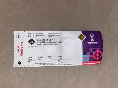 Sammler Used Ticket #20 England USA FIFA World Cup 2022