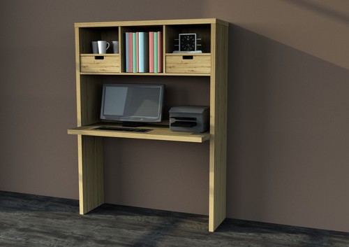 Scrivania con libreria SILA in laminato, LAP 115,4x155x56 cm - Foto 5 di 6