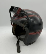 Vintage Open Face Snell Forced Air Motor Cycle Helmet 1970