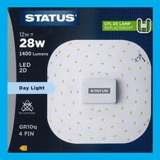 2x 12W (=28W Replacement) LED GR10Q 4 pin 6500K Daylight 2D Light Bulb Double D