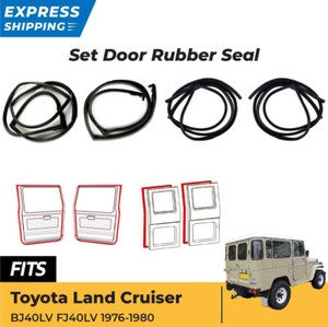 Pair Front Door Rubber Weatherstrip Seal For Toyota Land Cruiser FJ40 FJ45 BJ40 - Clip-On