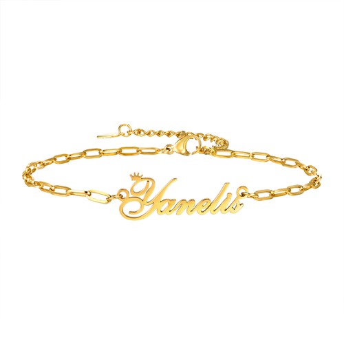 Tobillo de cadena personalizado con nombre personalizado para mujer color dorado personalizado - Imagen 15 de 28