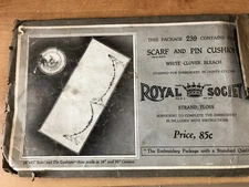 Antique ROYAL SOCIETY # 239 Dresser Scarf & Pin Cushion 18x45" or table runner