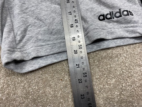 adidas Shorts Mens Size M Grey Cotton 3 Black Stripes Sports Shorts W30" - Picture 12 of 17