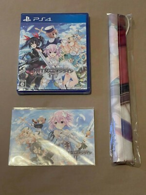 Cyber Dimension Neptune Four Goddesses Online (PS4) + A3 fabric wall scroll new