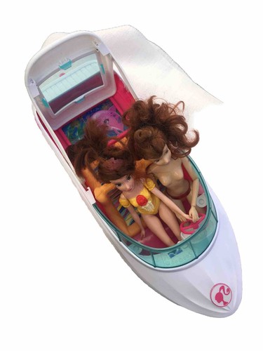 Mattel Barbie Doll Boat 17in Dolphin Magic Ocean View Boat Foldable Canopy - Picture 15 of 19