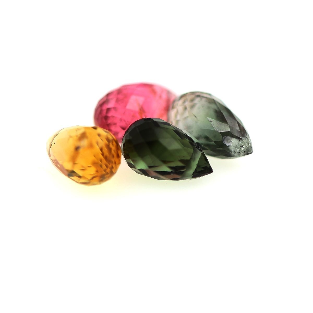 Tourmaline multicolore 3.41 cts lot de 4 pour création de bijoux uniques