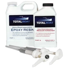 Woodworking Fiberglass Epoxy Kit - Crystal Clear Marine Grade Resin and Hardener