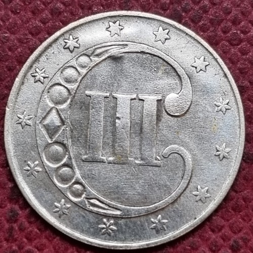 1852 Three Cent Silver 3c High Grade UNC Details #80240 - Picture 2 of 2