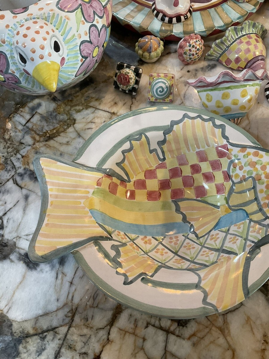 マッケンジーチャイルズ　ボウル MacKenzie-Childs Ceramic Fish Bowl. | eBay