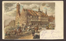 ROTHENBURG GERMANY TILLYS GINZUG GERMAN 1900 VINTAGE POSTCARD