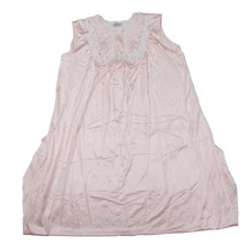 Vintage Gilead Nightgown Pink Long Sleeved Button Front Lace Detail Princess 80s