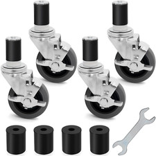 4 Inch Prep Table Casters Set of 4 Heavy Duty for Commercial Kitchen Prep Tables