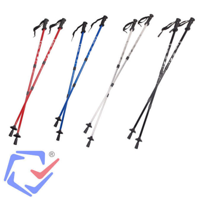 Bastoncini Telescopici Nordic Walking di Alluminio Sistema Anti Shock Nero Bastoncini Telescopici Nordic Walking di Alluminio Sistema Anti Shock Nero