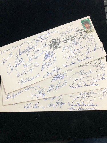 Los Angeles Dodgers 100th Anniversary Cachet Signed by 21 Infield Snider + JSA  - Picture 1 of 2