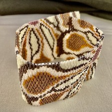 Armband Miyuki-,Delica-Perlen,handmade,Motiv: Blüte groß, s  Fotos f Maße u Art