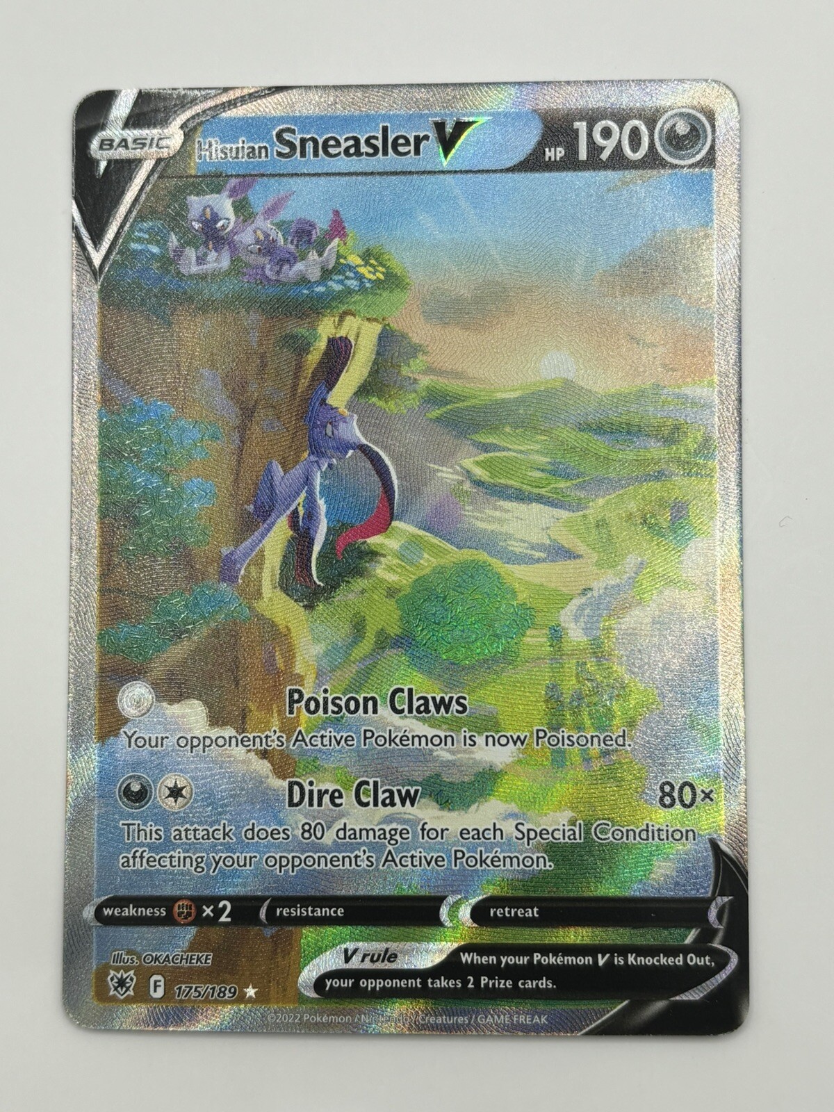Hisuian Sneasler V 175/189 Pokémon TCG Holo Alt Alternate Full Art