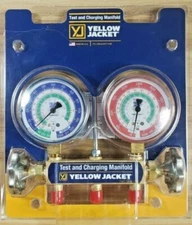 Yellow Jacket, Ritchie Engineering, 2 Valve Manifold R12, R22, R502, 41212, NEW