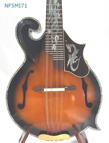 Alulu F5 style Mandolin Solid Mango wood & Spruce top, dragon inlaid, NF5MI69-71 - Picture 16 of 20