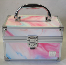 CABOODLES Small Make Up Train Case MARBLE Pink Blue