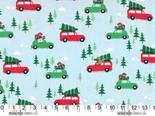 Holiday Shopping Santa  Christmas Cotton Fabric Michael Miller By the Yard 