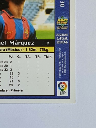 2003-04 Rafael Marquez 1st Year FC Barcelona #142 Mundicromo Fichas Liga rare - Picture 9 of 12