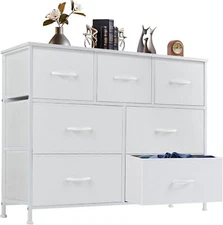 HOMEFLA Dresser for Bedroom with 7 Facric Drawers, Storage Organizer Furniture