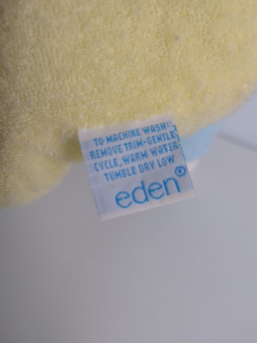 Peluche Eden Vintage Ours Pastel Bébé Tissu Éponge avec Col Volants Rayé 12" - Photo 9/10