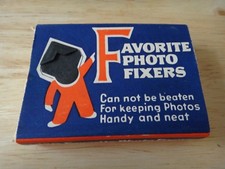 Vintage 1950's Favorite Photo Fixers Black Photo Corners Box only 7 corners left