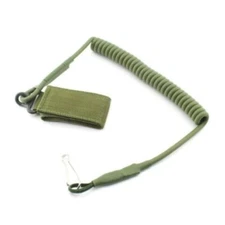 Tactical Pistol Sling Elastic Lanyard Secure Spring Retention Green
