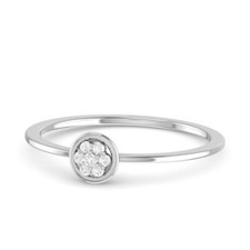 925 Sterling Silver Cubic Zirconia Simple  Elegant Premium Adjustable Ring