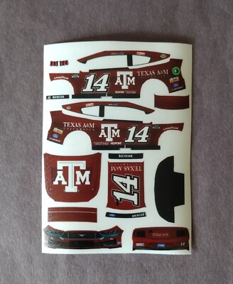 2024 Custom Chase Briscoe #14 Texas A&M 1/64 Peel & Stick Decals