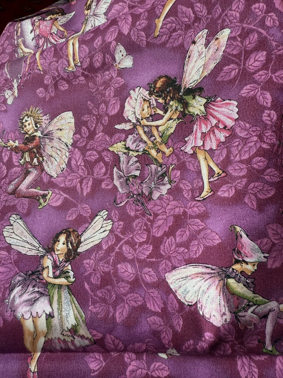 Magical Evening Flower Fairies Cotton Fabric M Miller 1 Yd New DM 4215