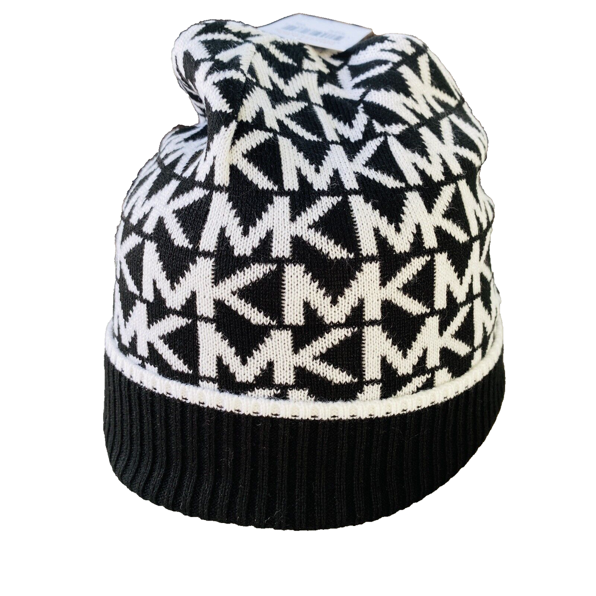 Michael Kors, Beanie Hats, Black and Silver, New With Tags Michael Kors Black & Brown Cuffed Michael Kors Winter Hat  main image 3