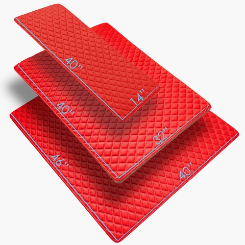 Cargo Liner 32" For Truck SUV Faux Leather Heavy Duty Diamond Design Red - Bild 5 von 5