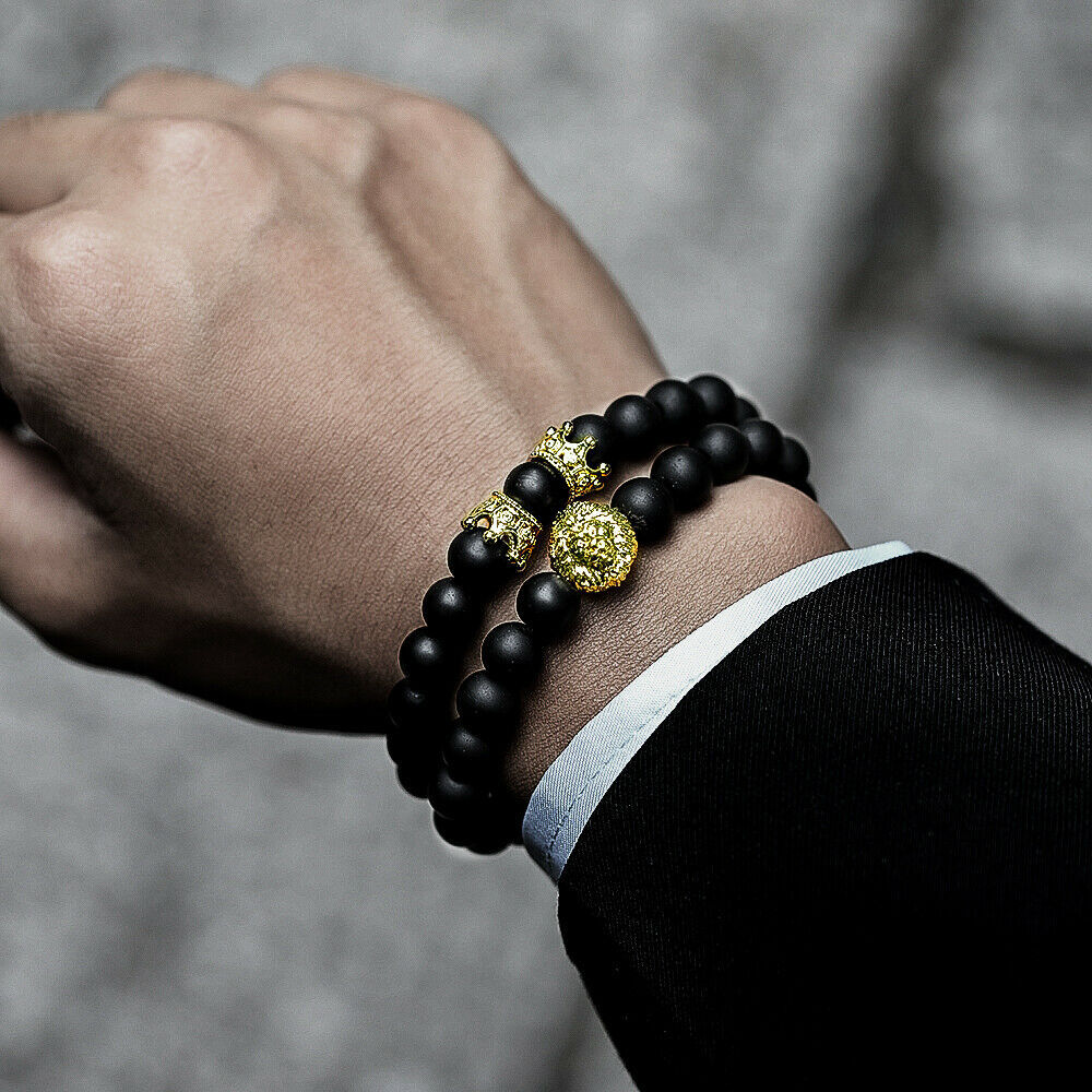 Natural Stone Bracelet For Men & Women - 8MM Tiger Eye Beaded Stainless Steel Yoga Bracelet - Adjustable Gift Jewelry - View #8