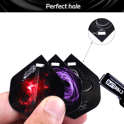 Dart Flight Locher mit 100 Metall O Ringe - Dart Flights Vorbauten Federn Werkzeug - Bild 6 von 7